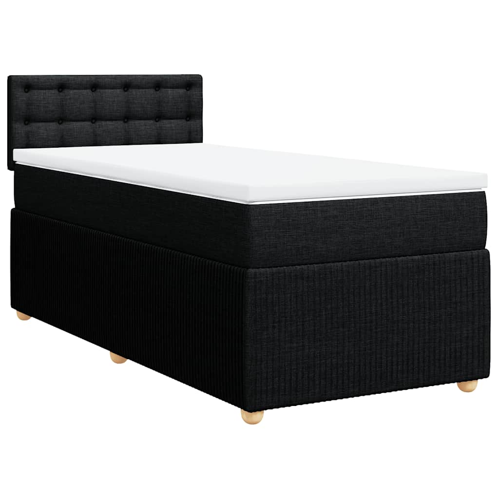 Box spring krevet s madracem crni 90x190 cm od tkanine