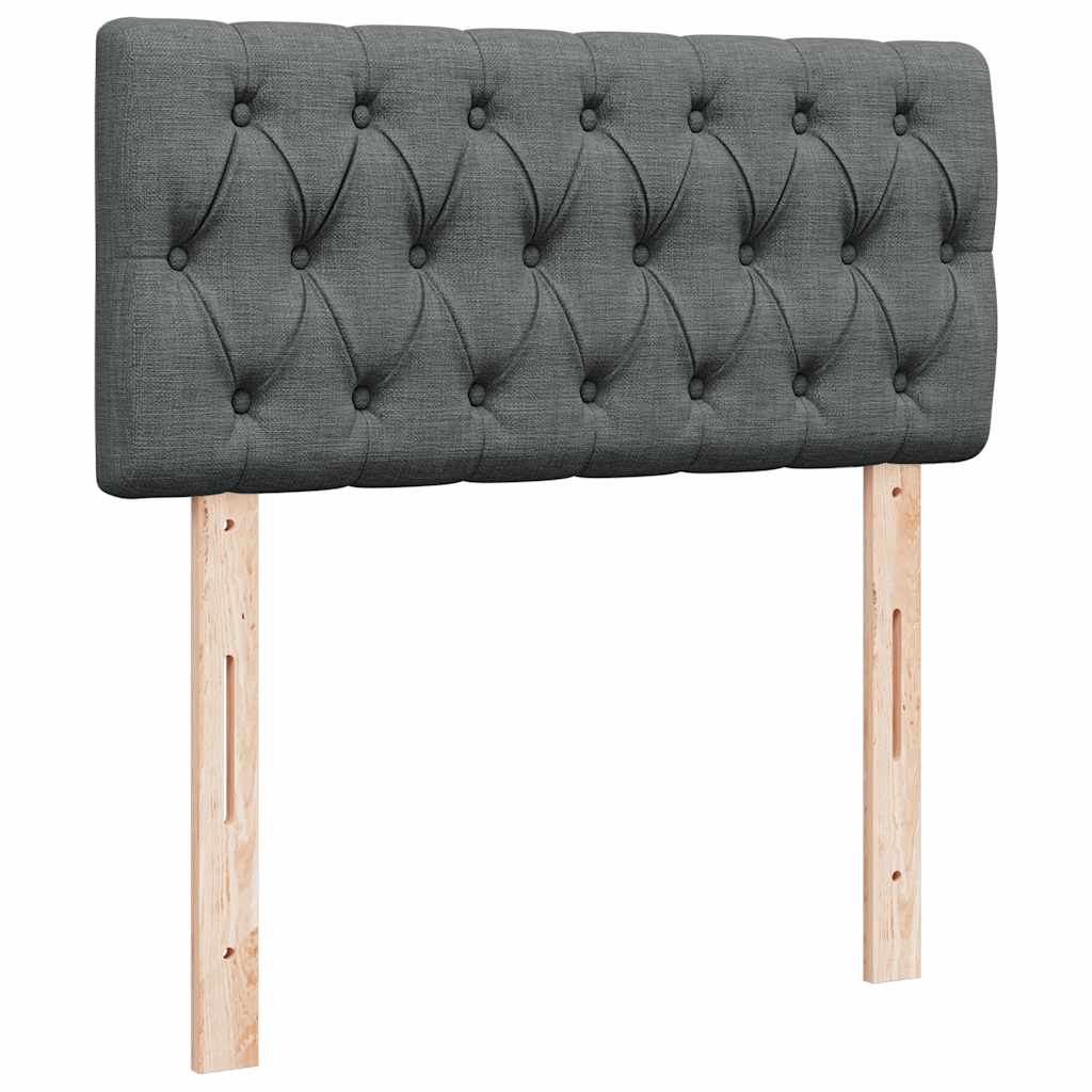 Krevet s oprugama i madracem tamnosivi 100 x 200 cm od tkanine