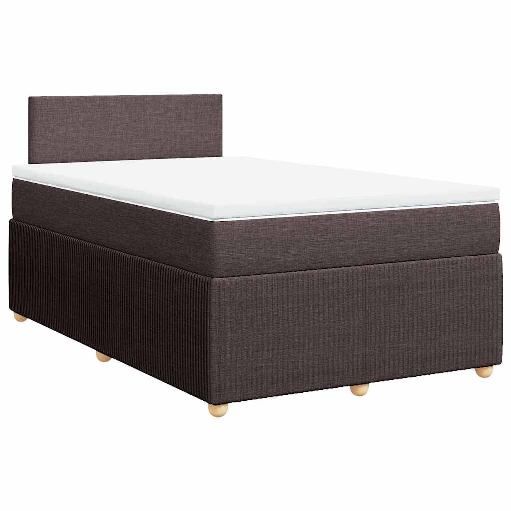 Krevet box spring s madracem tamnosmeđi 120 x 190 cm od tkanine