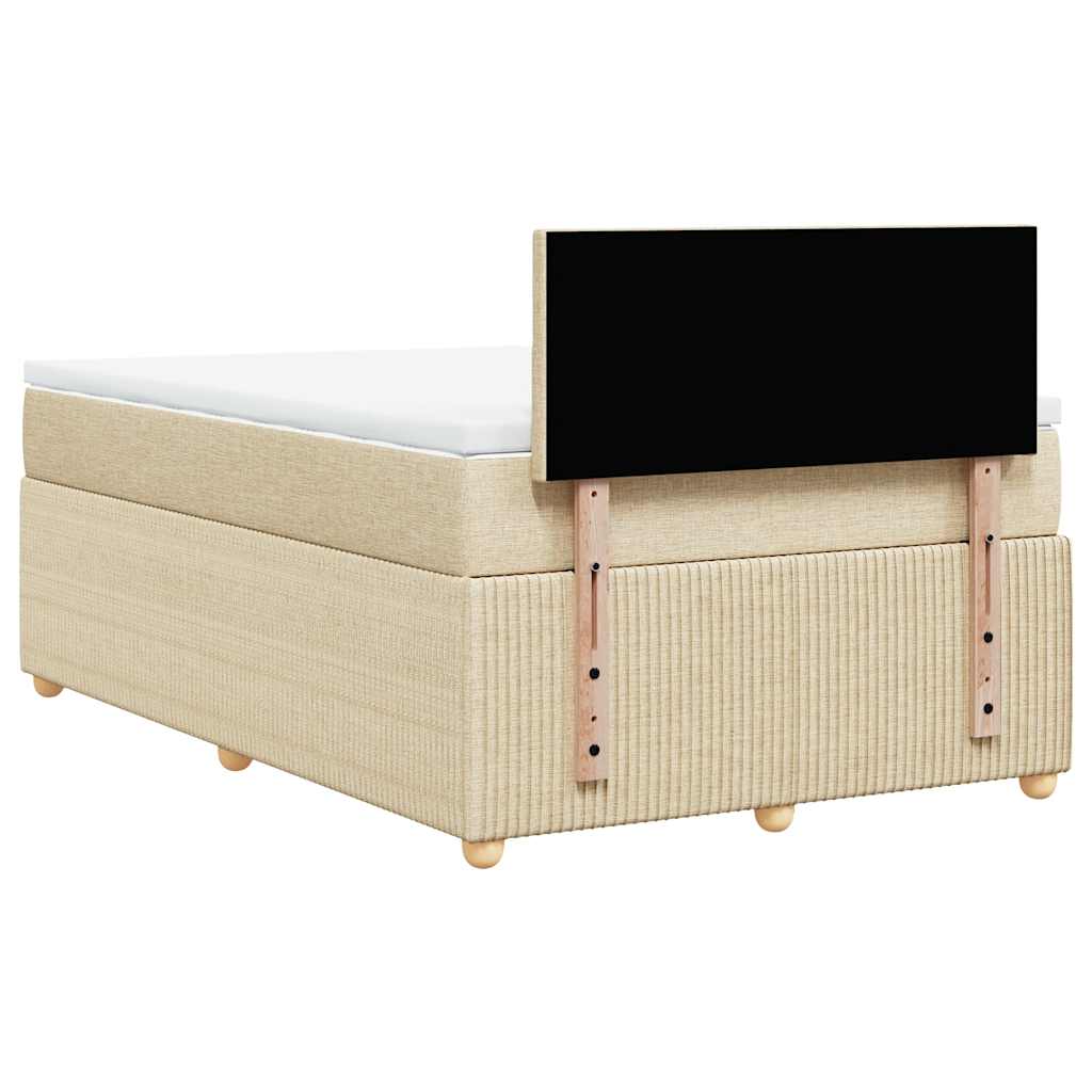 Krevet box spring s madracem krem 120 x 190 cm od tkanine