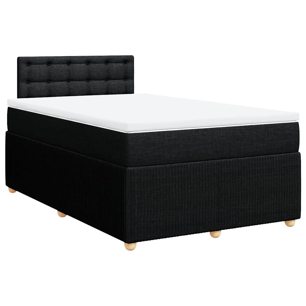 Krevet box spring s madracem crni 120 x 190 cm od tkanine