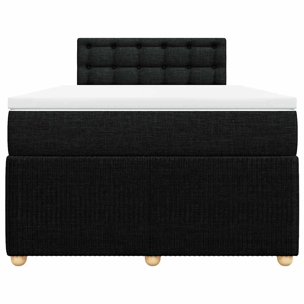 Krevet box spring s madracem crni 120 x 190 cm od tkanine