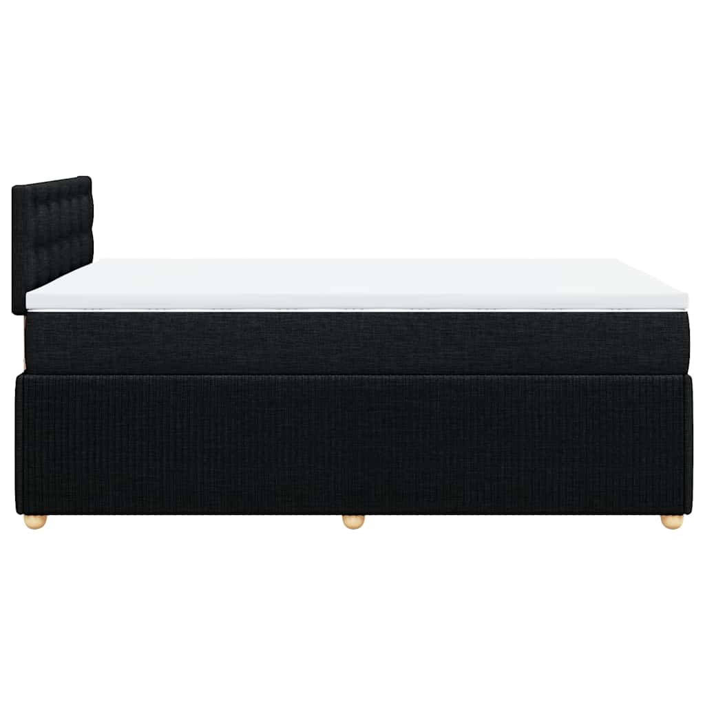 Krevet box spring s madracem crni 120 x 190 cm od tkanine