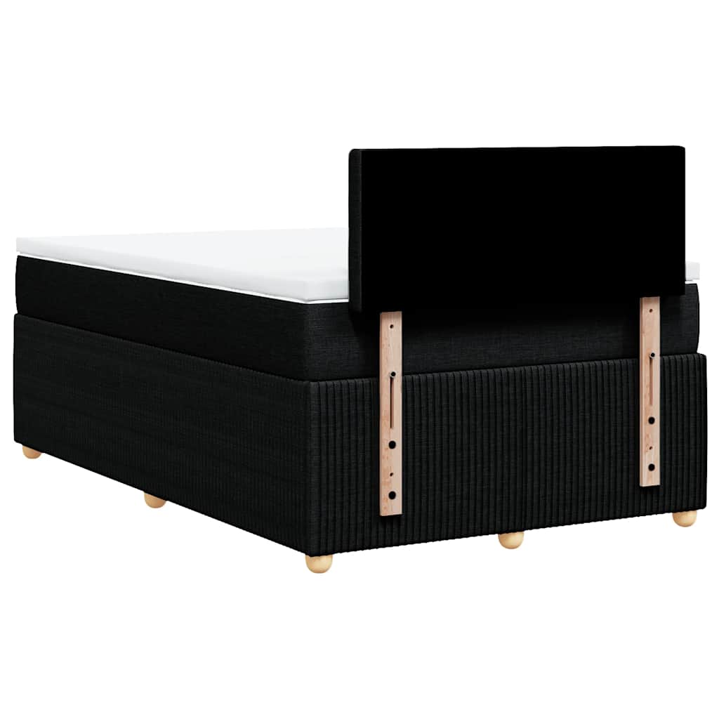 Krevet box spring s madracem crni 120 x 190 cm od tkanine