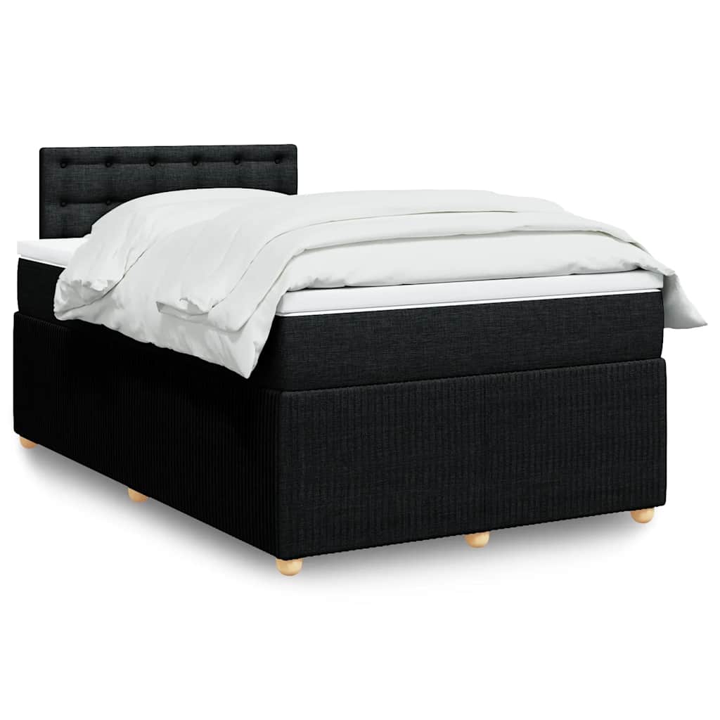 Krevet box spring s madracem crni 120 x 190 cm od tkanine