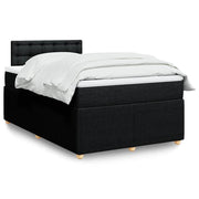 Krevet box spring s madracem crni 120 x 190 cm od tkanine