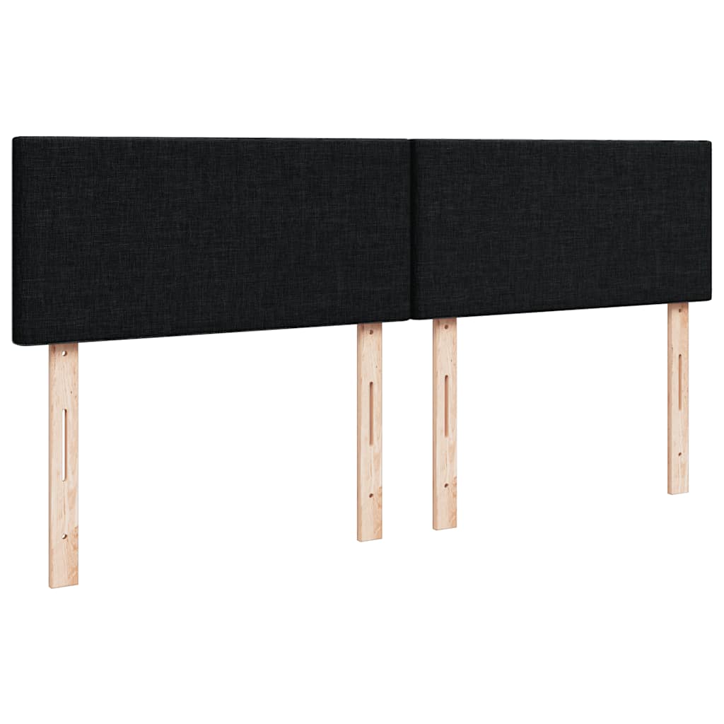 Krevet s oprugama i madracem crni 140 x 190 cm od tkanine