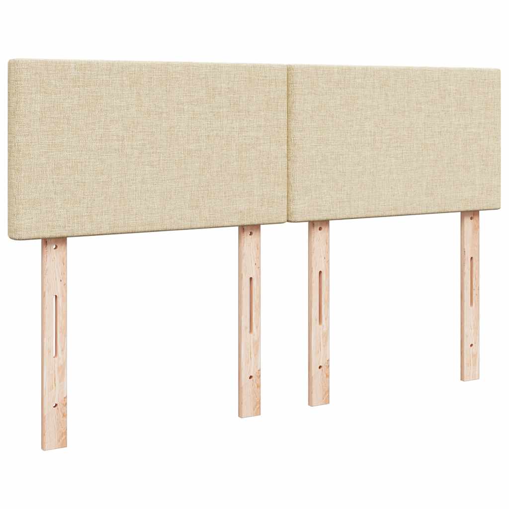 Krevet s oprugama i madracem krem 140 x 190 cm od tkanine