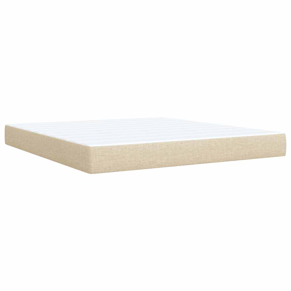 Krevet s oprugama i madracem krem 180x200 cm od tkanine