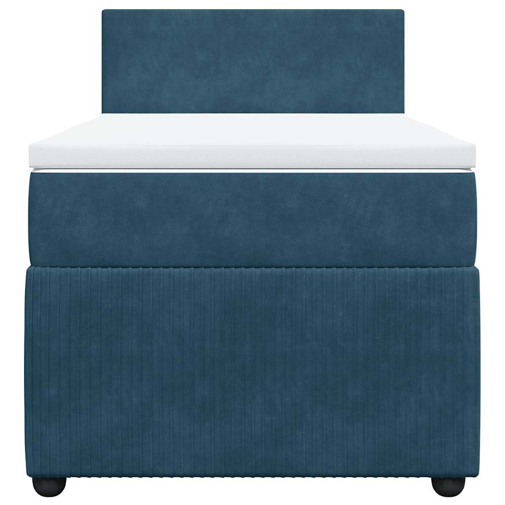 Box spring krevet s madracem plavi 80 x 200 cm baršunasti