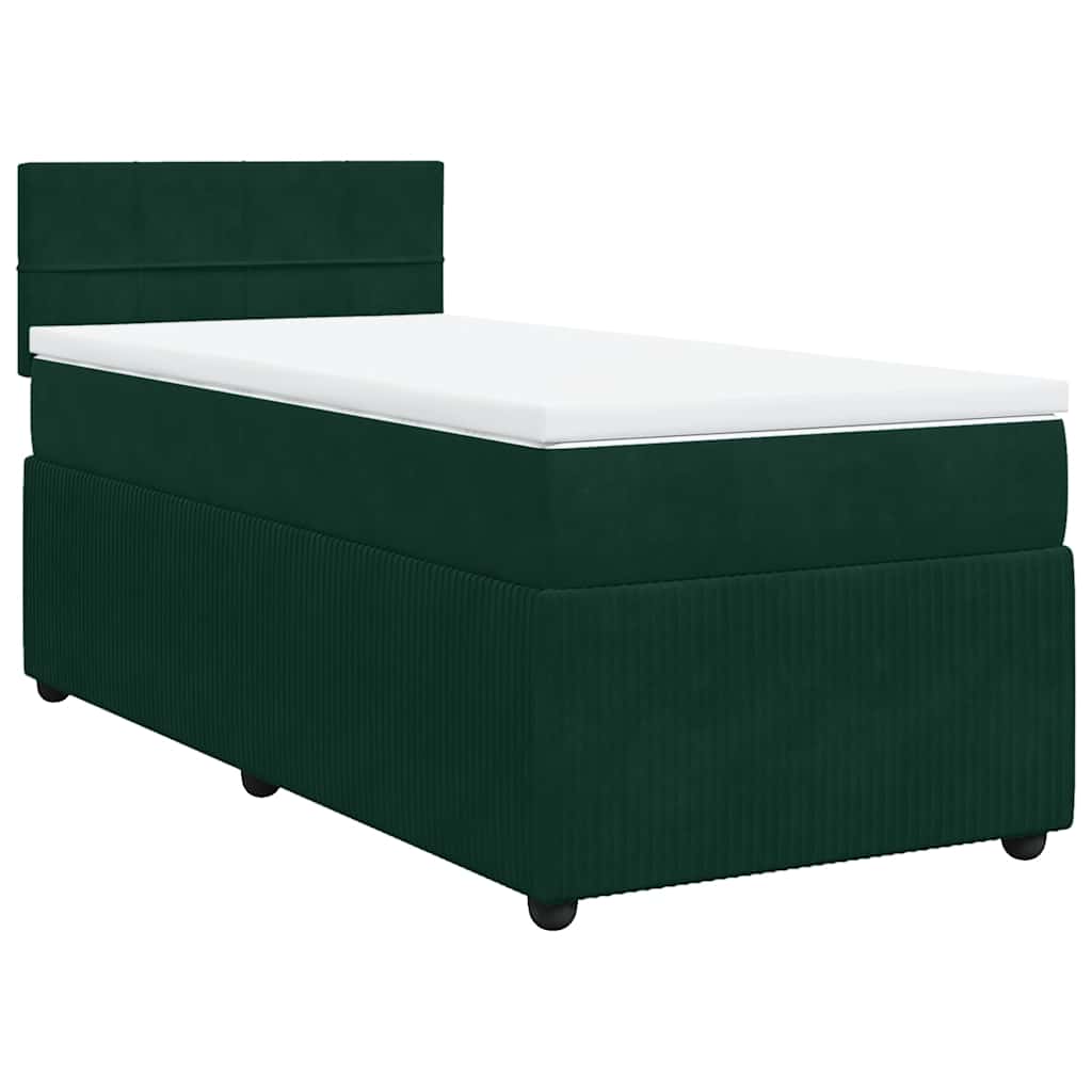 Box spring krevet s madracem tamnozeleni 80 x 200 cm baršunasti