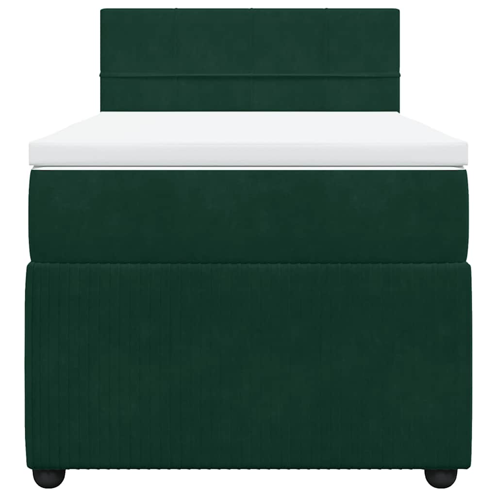 Box spring krevet s madracem tamnozeleni 80 x 200 cm baršunasti
