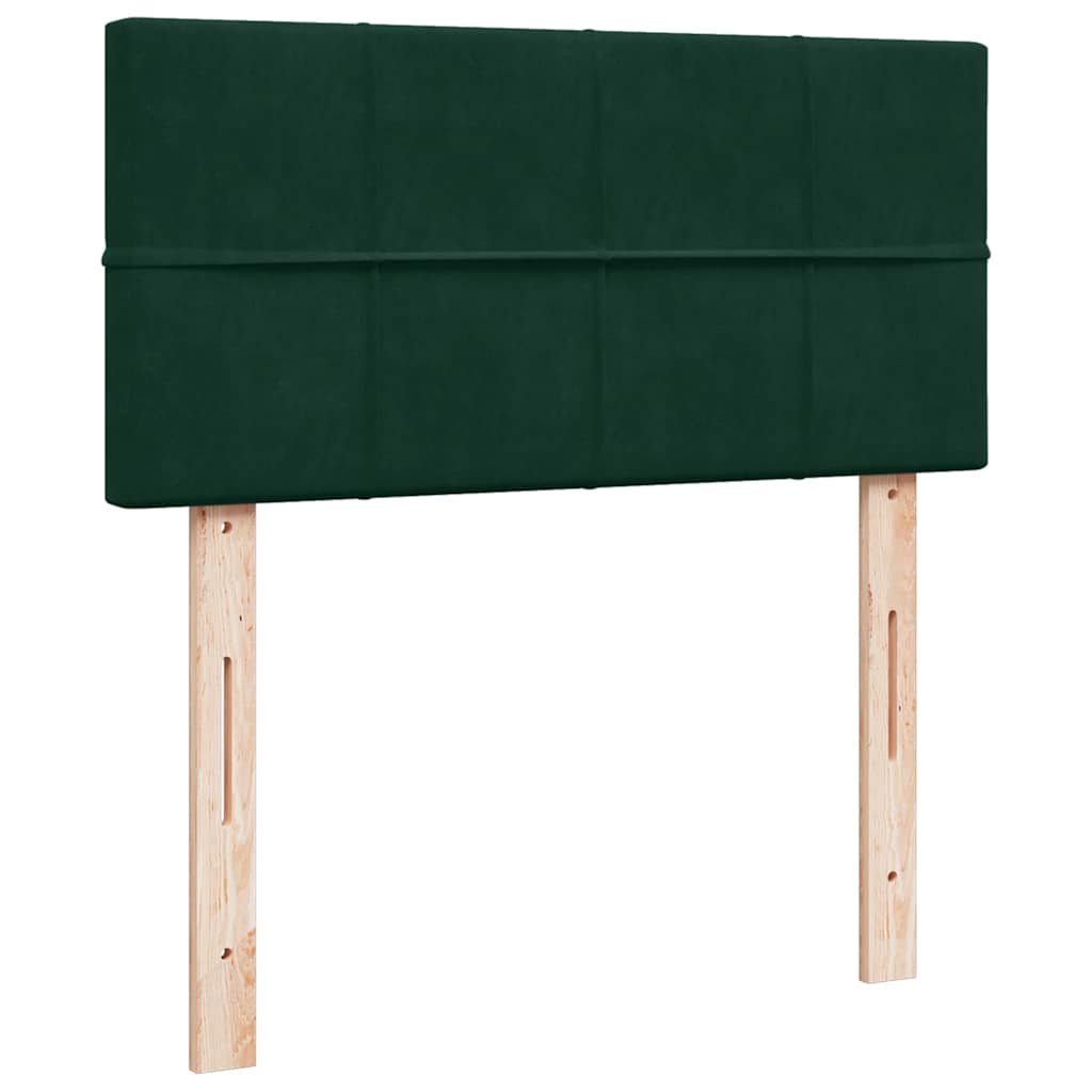 Box spring krevet s madracem tamnozeleni 80 x 200 cm baršunasti