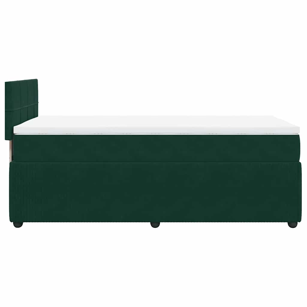 Box spring krevet s madracem tamnozeleni 80 x 200 cm baršunasti