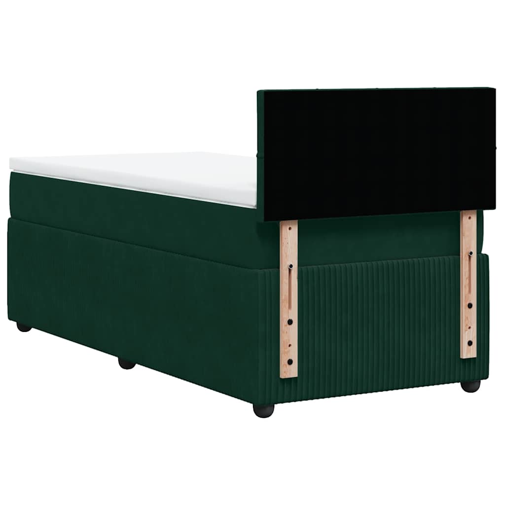 Box spring krevet s madracem tamnozeleni 80 x 200 cm baršunasti