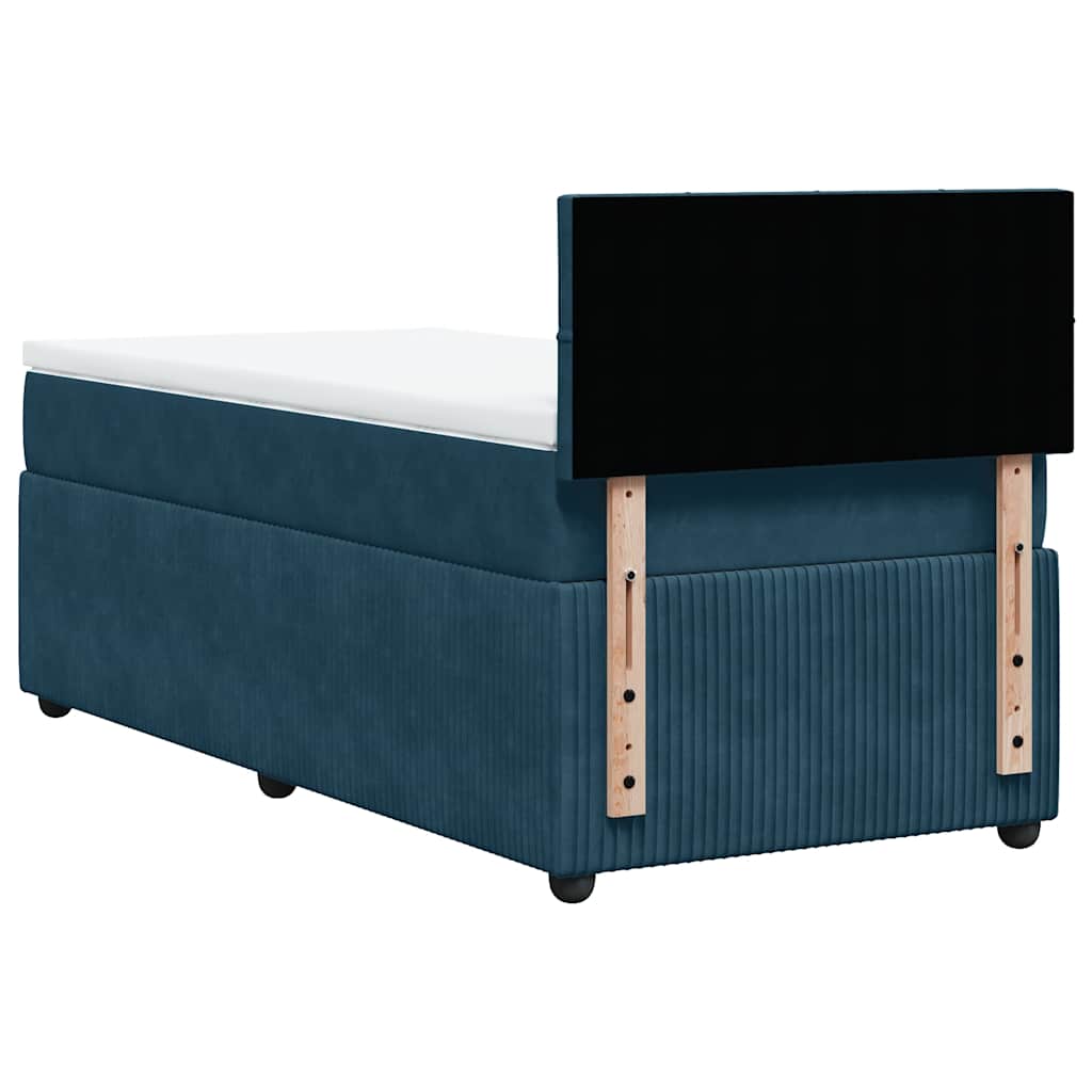 Box spring krevet s madracem plavi 80 x 200 cm baršunasti
