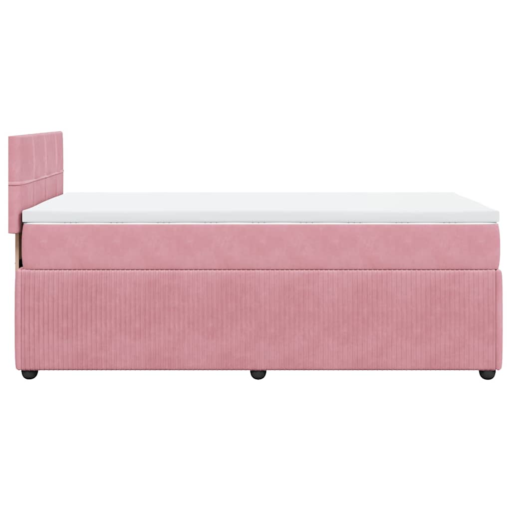 Box spring krevet s madracem ružičasti 80 x 200 cm baršunasti