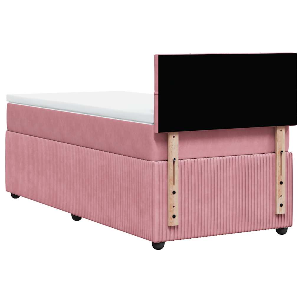 Box spring krevet s madracem ružičasti 80 x 200 cm baršunasti