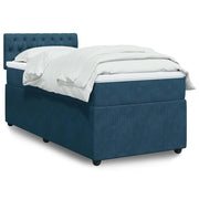 Box spring krevet s madracem plavi 80 x 200 cm baršunasti