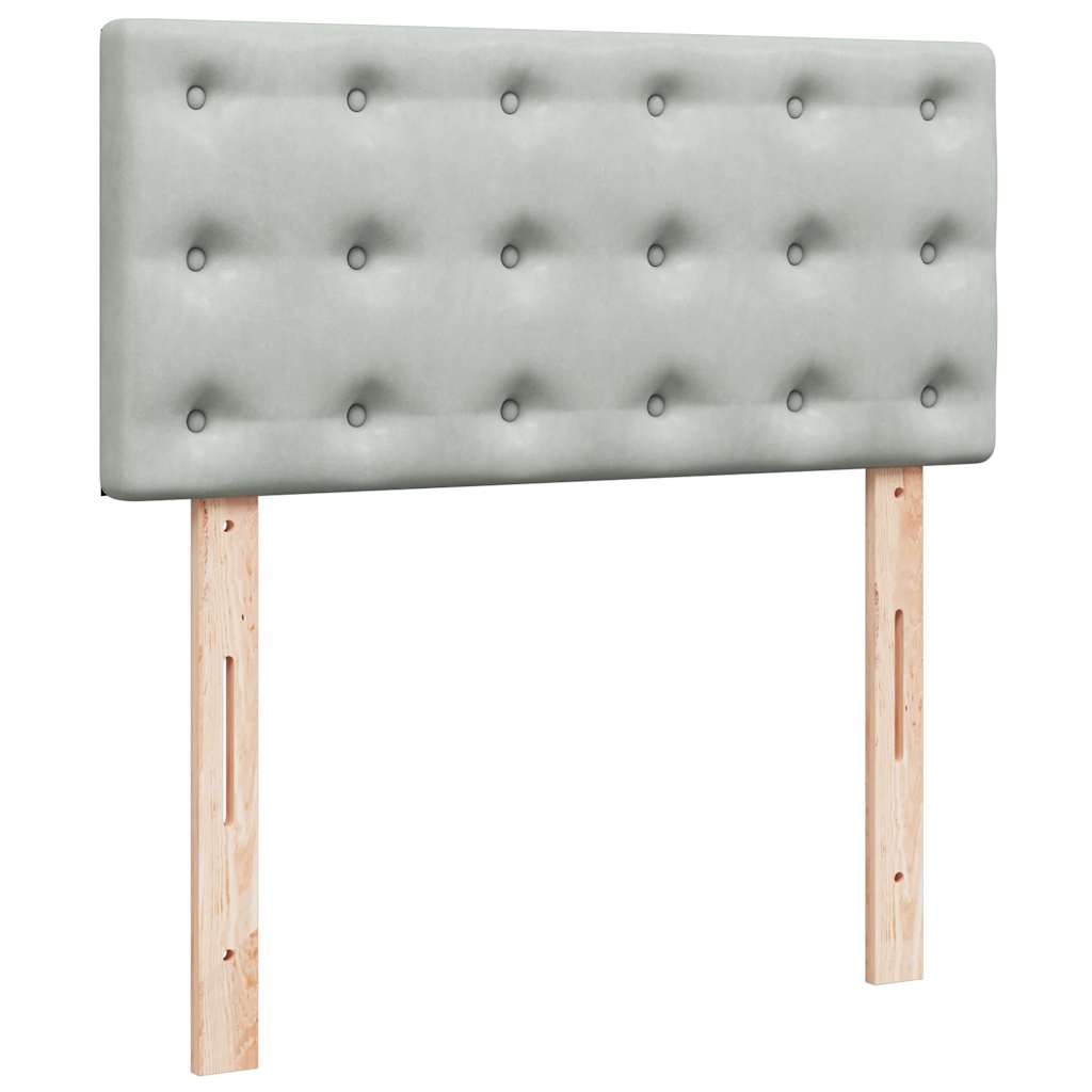 Box spring krevet s madracem svjetlosivi 80 x 200 cm baršunasti