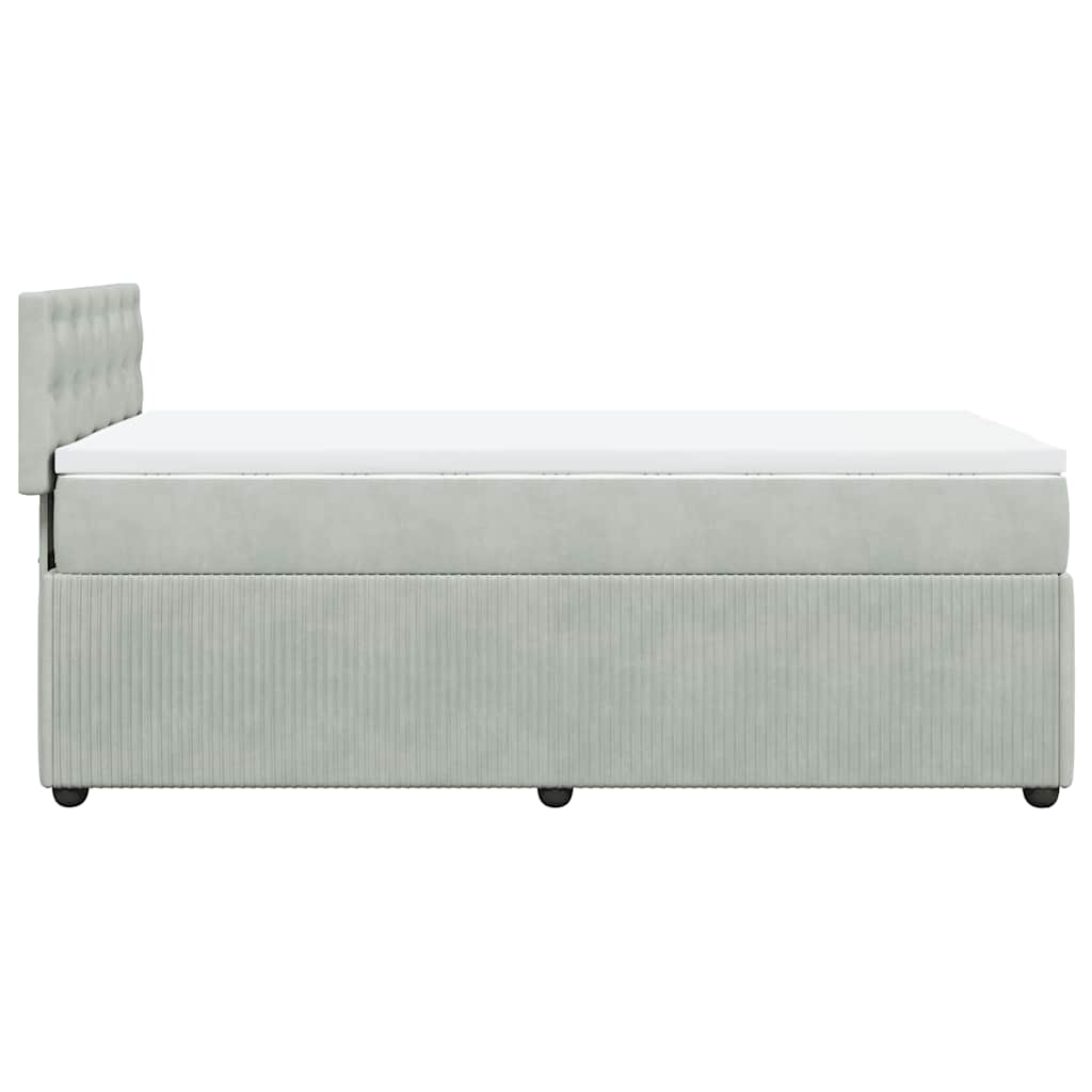 Box spring krevet s madracem svjetlosivi 80 x 200 cm baršunasti