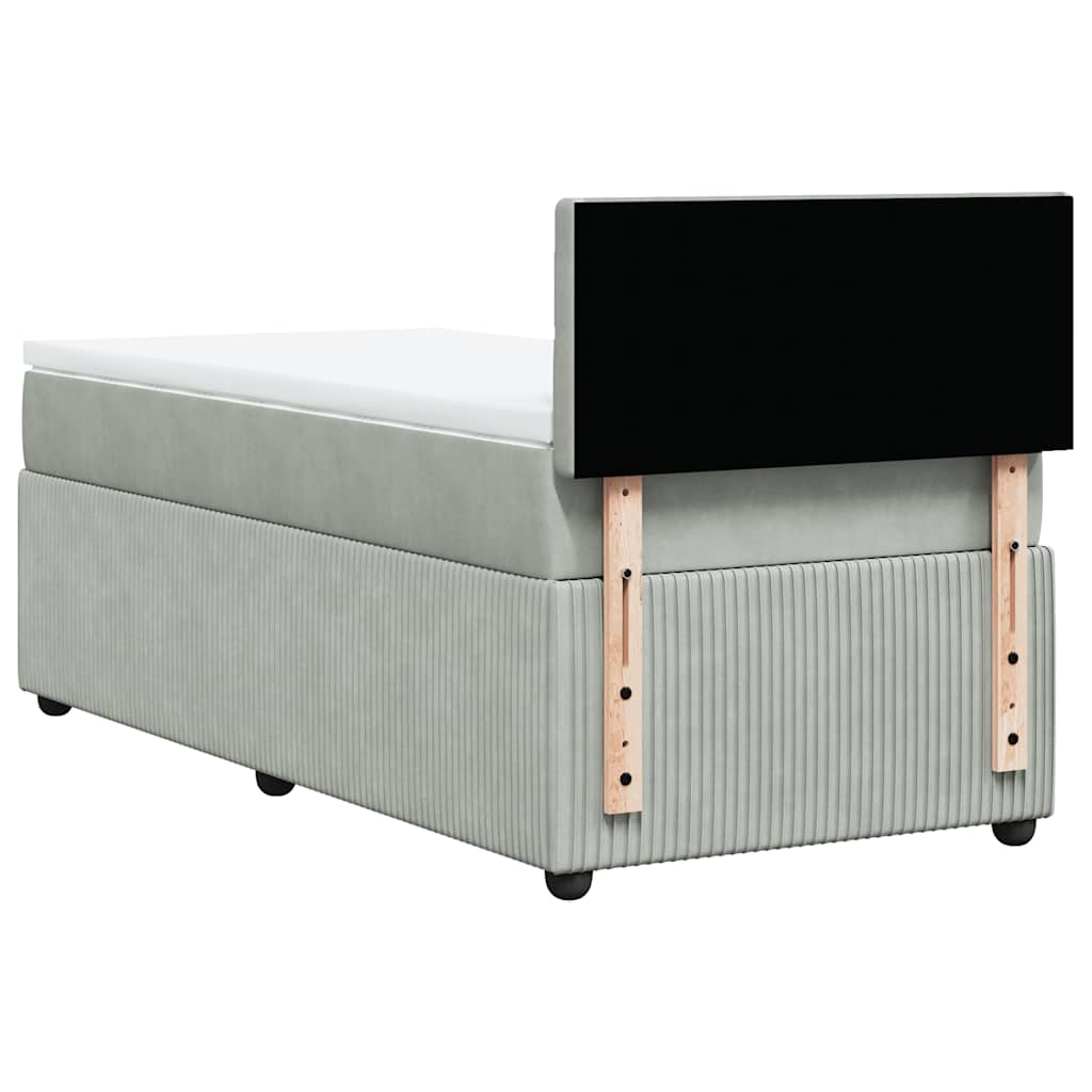 Box spring krevet s madracem svjetlosivi 80 x 200 cm baršunasti