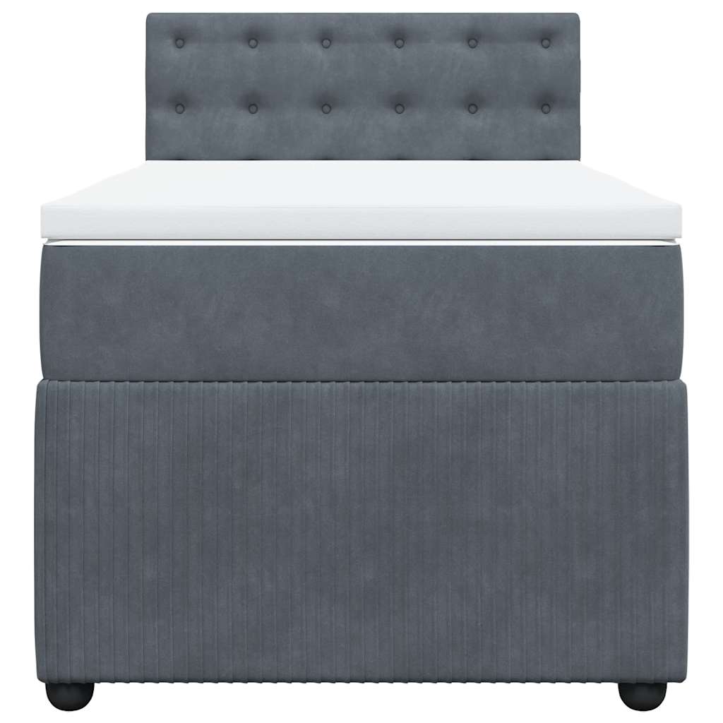 Box spring krevet s madracem tamnosivi 80 x 200 cm baršunasti