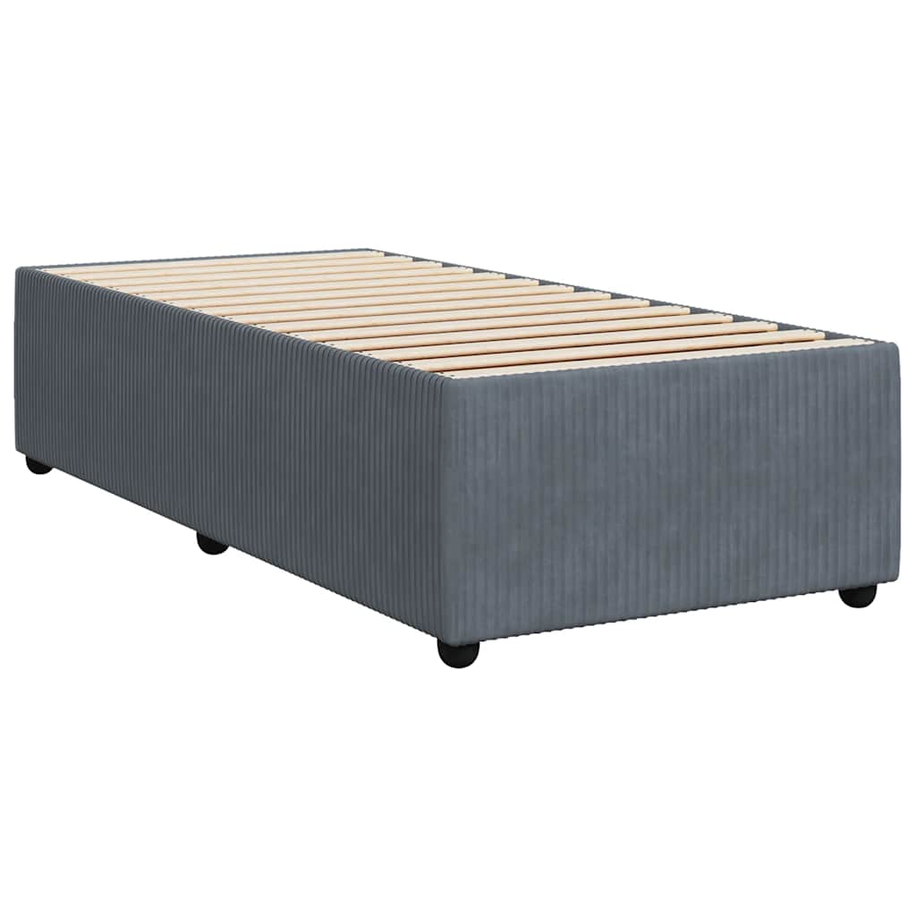 Box spring krevet s madracem tamnosivi 80 x 200 cm baršunasti