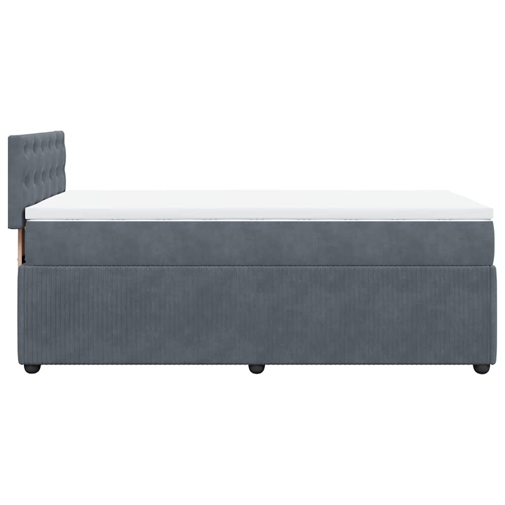 Box spring krevet s madracem tamnosivi 80 x 200 cm baršunasti