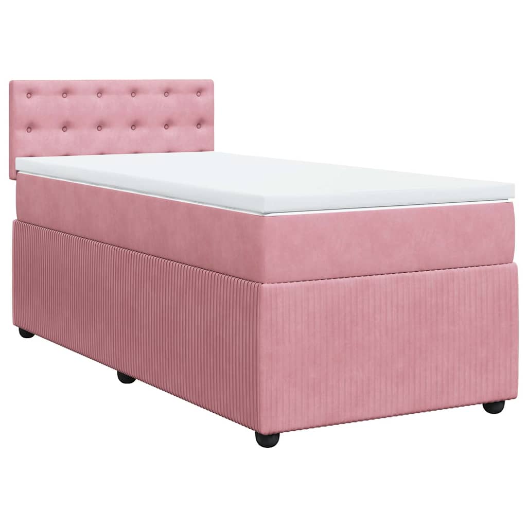 Box spring krevet s madracem ružičasti 80 x 200 cm baršunasti