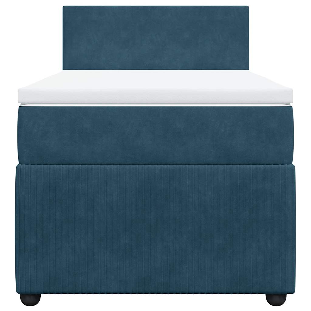 Box spring krevet s madracem plavi 90x190 cm baršunasti