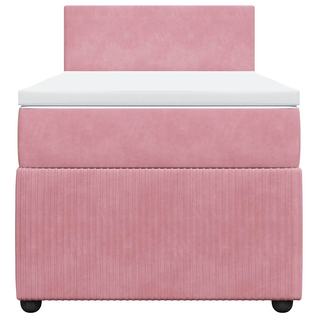Box spring krevet s madracem ružičasti 90x190 cm baršunasti