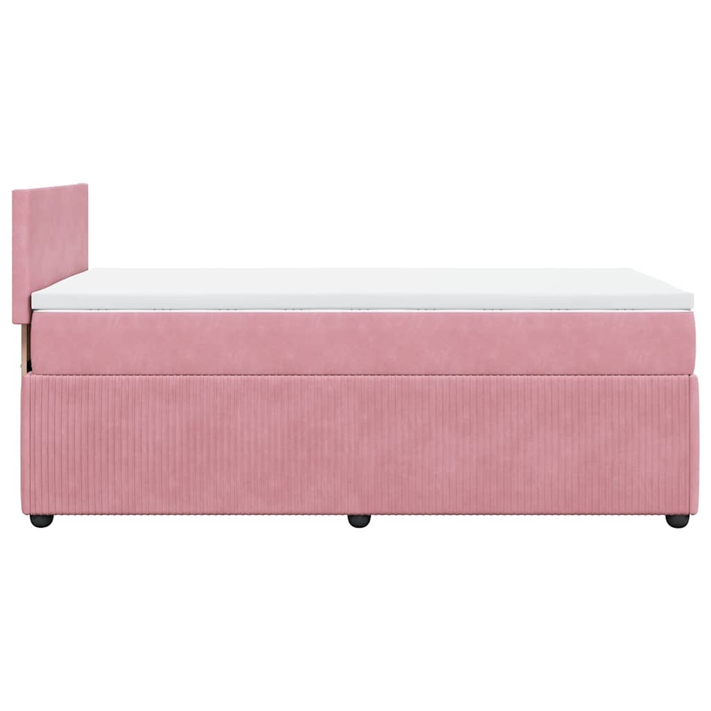 Box spring krevet s madracem ružičasti 90x190 cm baršunasti
