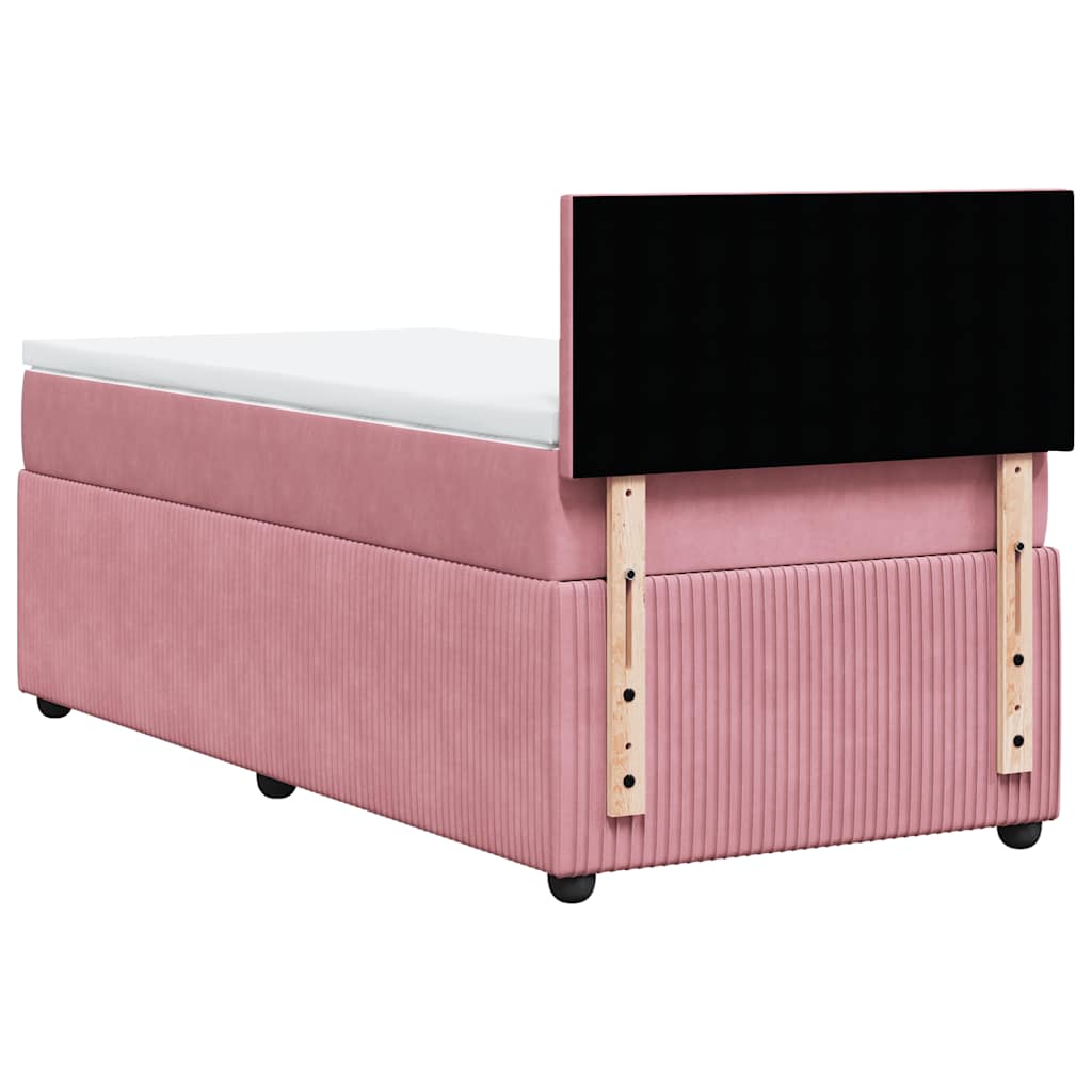 Box spring krevet s madracem ružičasti 90x190 cm baršunasti