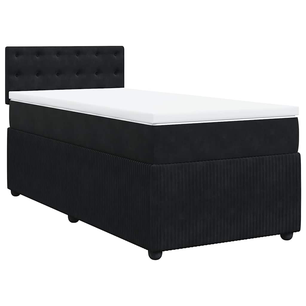 Box spring krevet s madracem crni 90x190 cm baršunasti