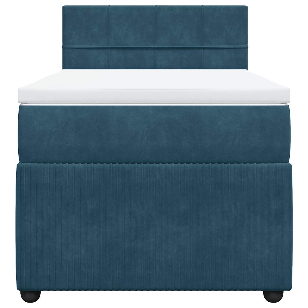 Box spring krevet s madracem plavi 90x190 cm baršunasti