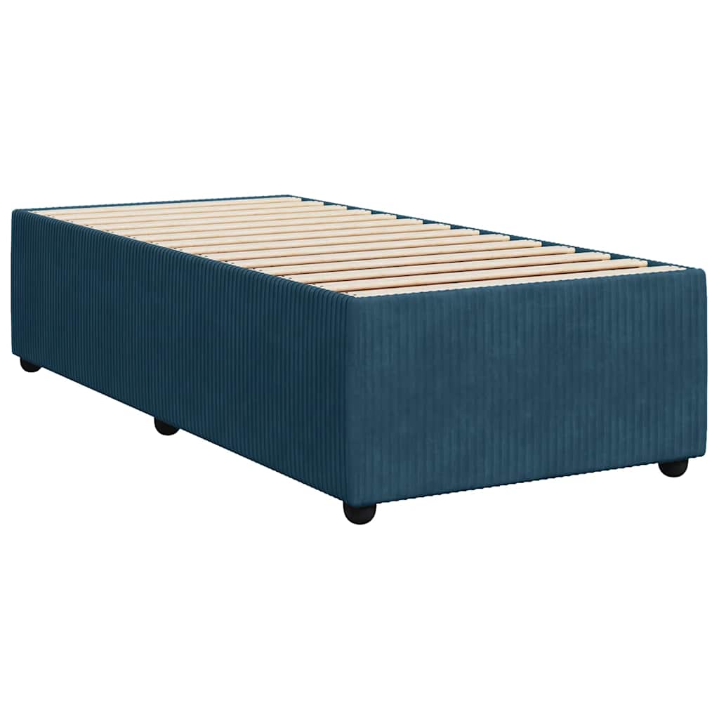 Box spring krevet s madracem plavi 90x190 cm baršunasti
