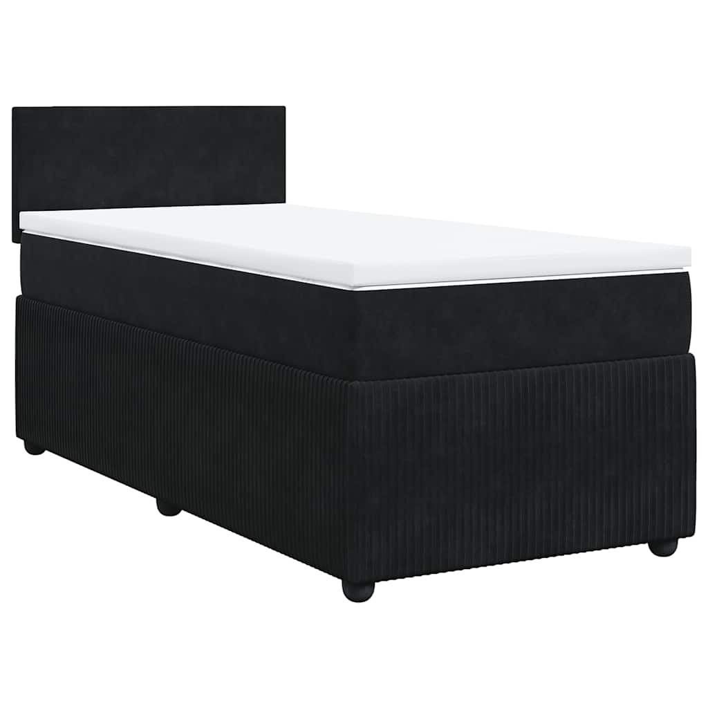 Box spring krevet s madracem crni 90x200 cm baršunasti