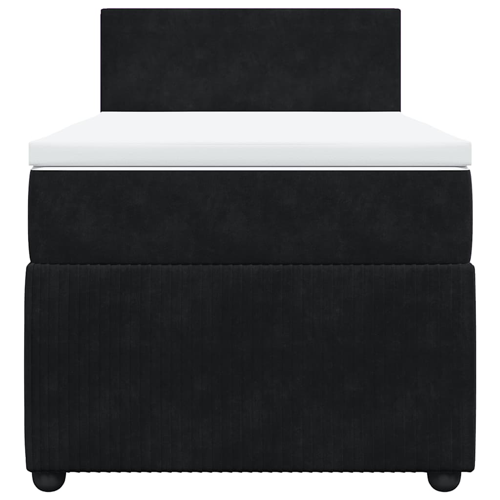 Box spring krevet s madracem crni 90x200 cm baršunasti