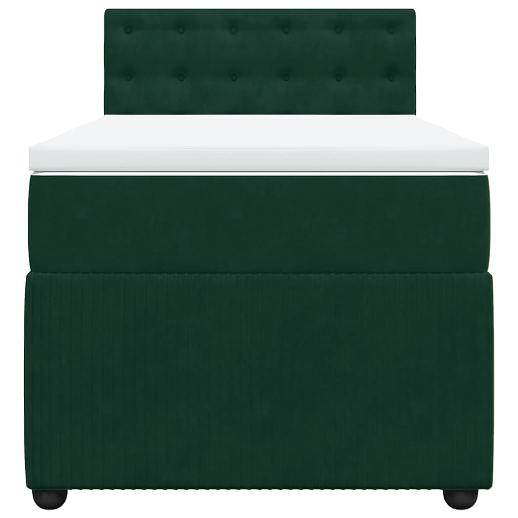 Box spring krevet s madracem tamnozeleni 90x200 cm baršunasti