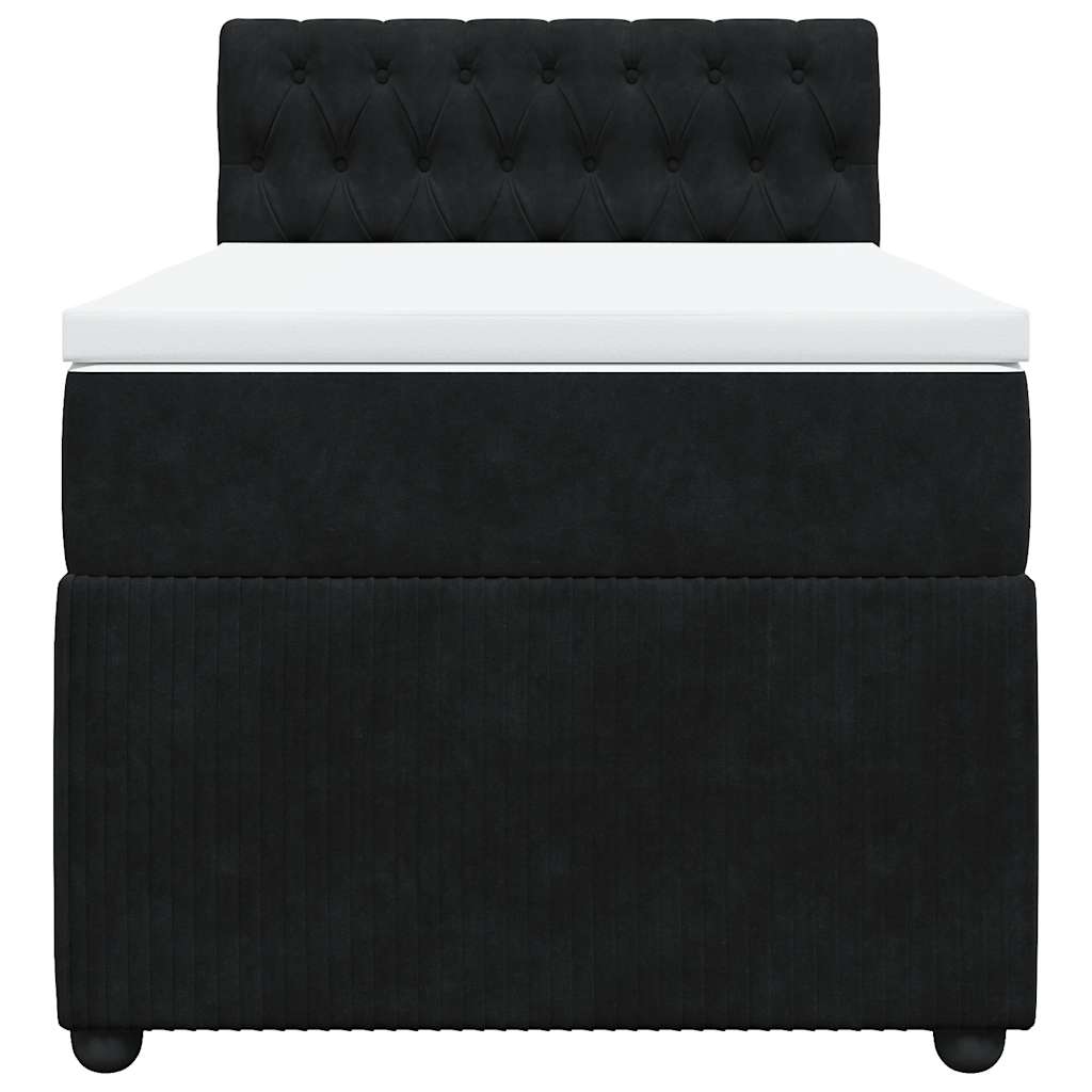 Box spring krevet s madracem crni 90x200 cm baršunasti