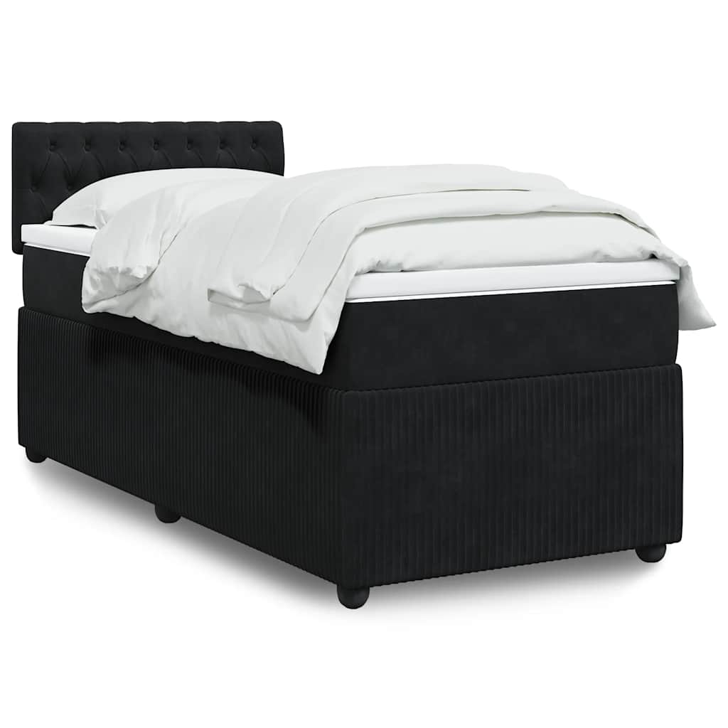 Box spring krevet s madracem crni 90x200 cm baršunasti