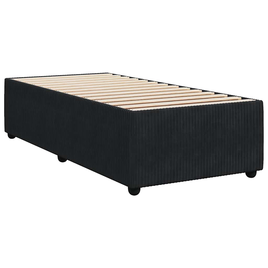 Box spring krevet s madracem crni 90x200 cm baršunasti