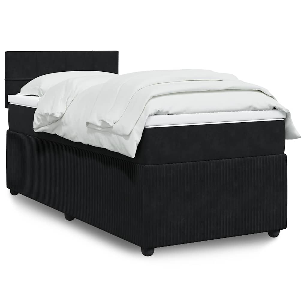 Box spring krevet s madracem crni 90x200 cm baršunasti