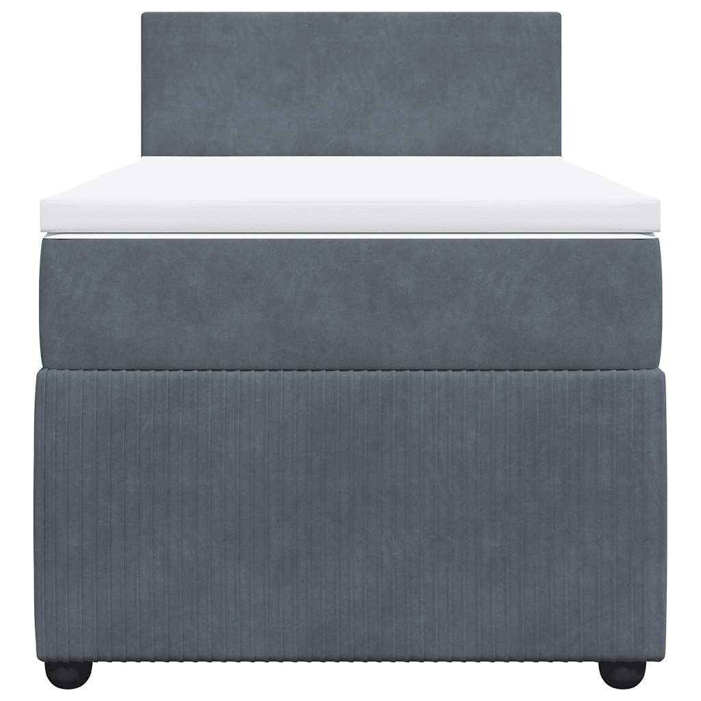Box spring krevet s madracem tamnosivi 100x200 cm baršunasti
