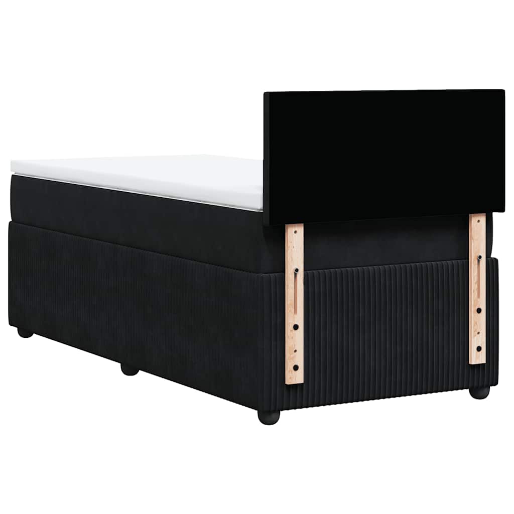Box spring krevet s madracem crni 100x200 cm baršunasti