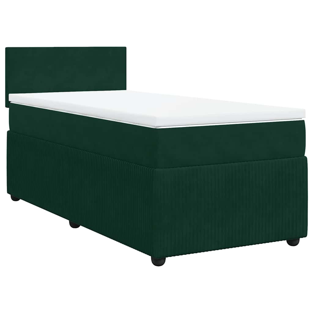 Box spring krevet s madracem tamnozeleni 100x200 cm baršunasti