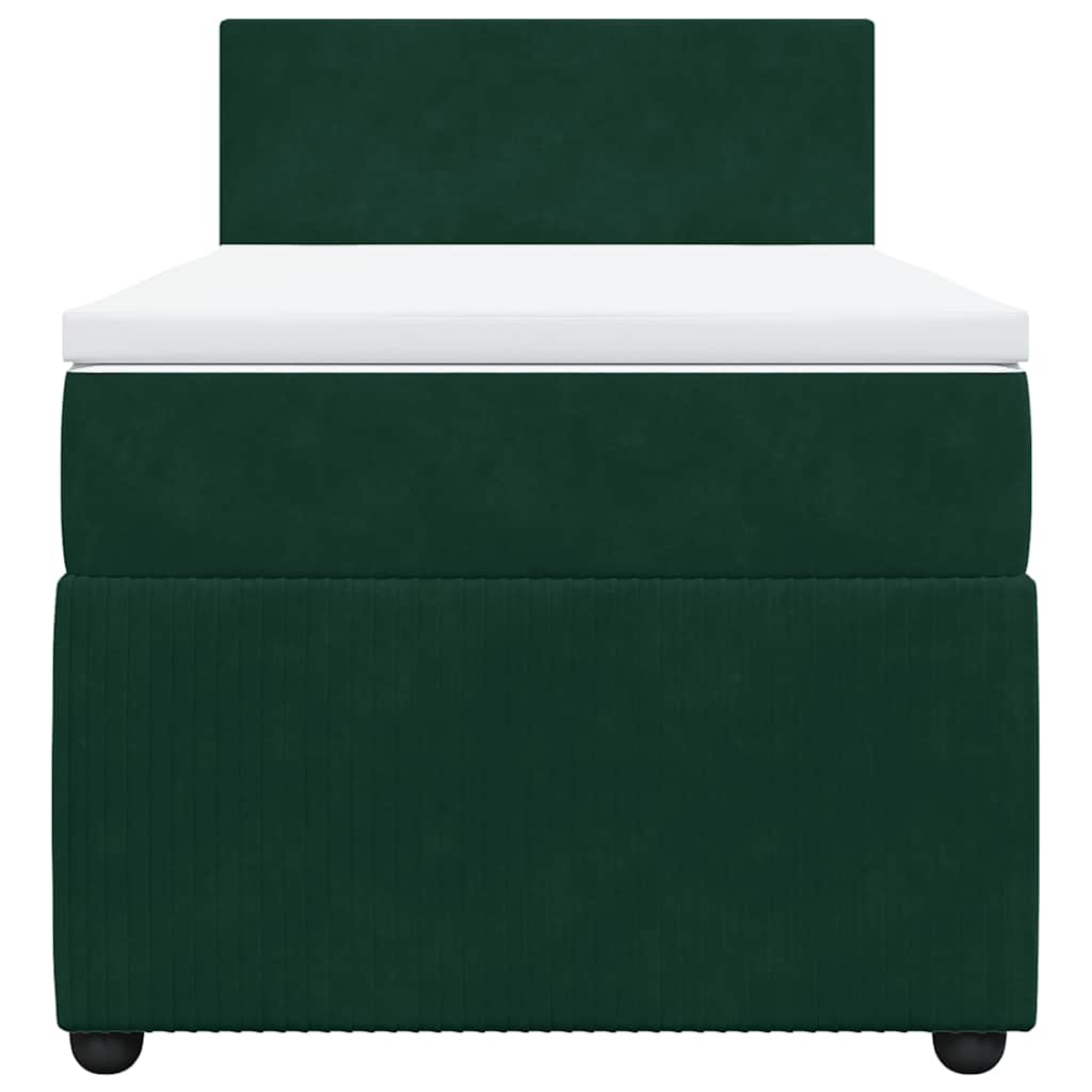 Box spring krevet s madracem tamnozeleni 100x200 cm baršunasti
