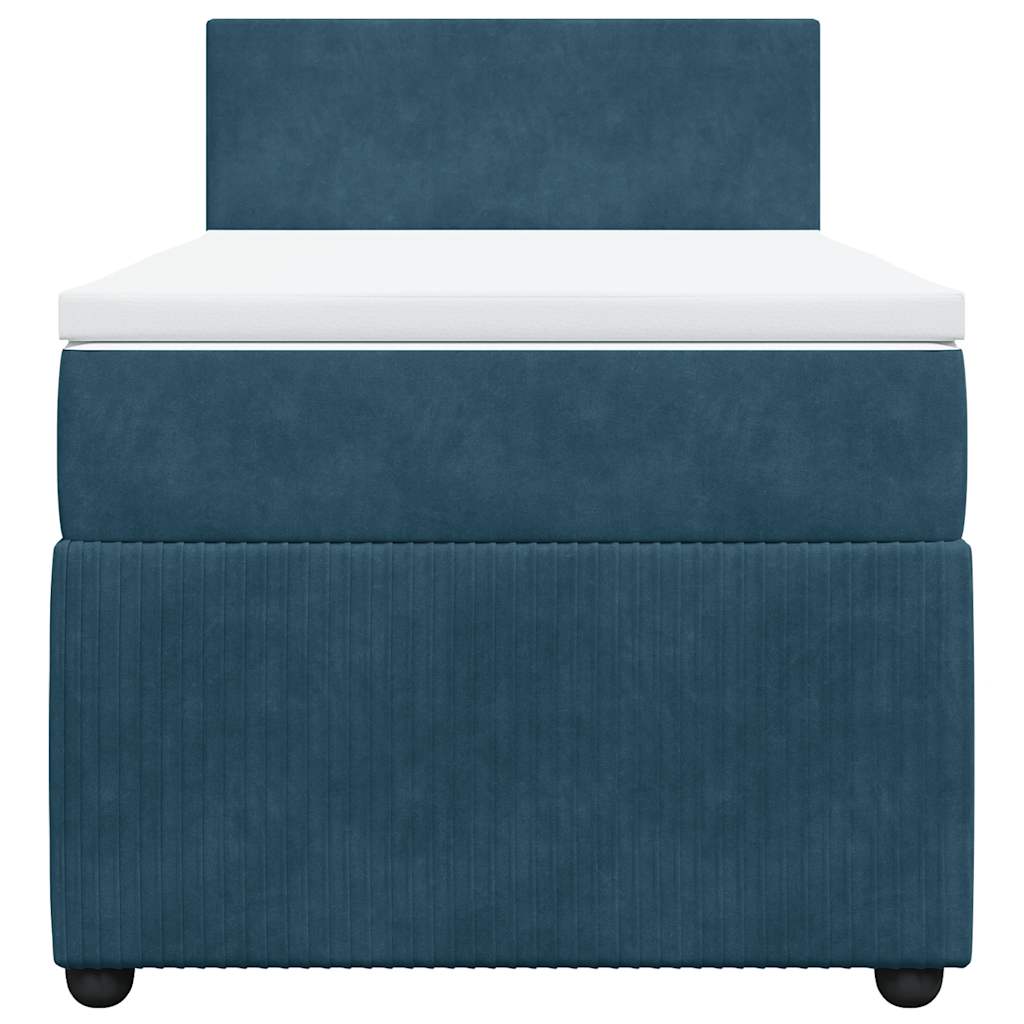 Box spring krevet s madracem plavi 100x200 cm baršunasti