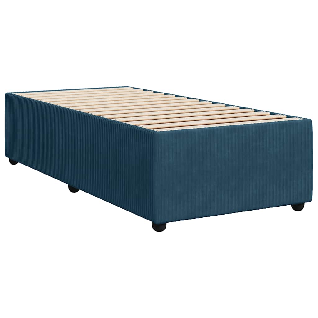 Box spring krevet s madracem plavi 100x200 cm baršunasti